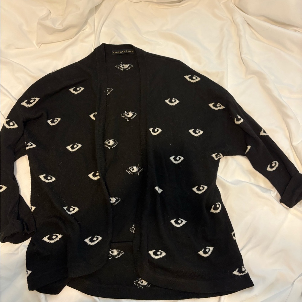Black Cardigan with Eye Pattern